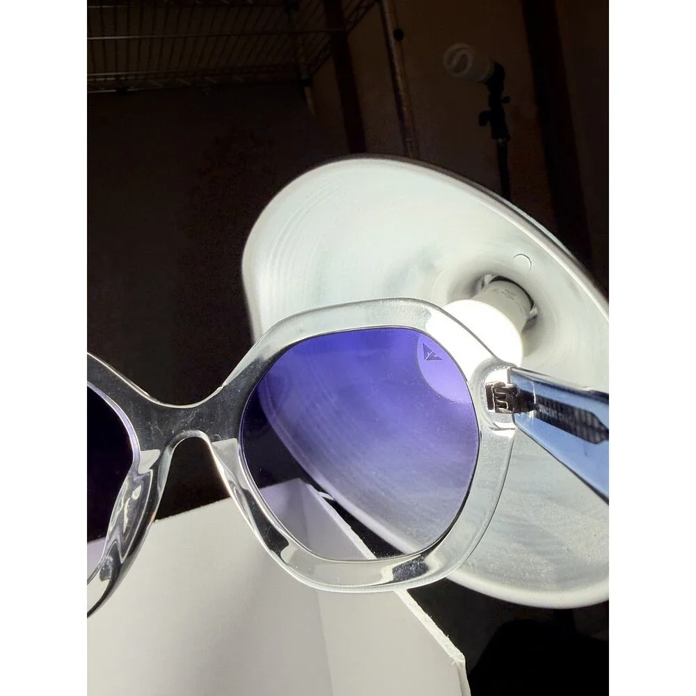 Vincent Chase VC S15126 Polarized Sunglasses Women's Clear Blue Frame Purple